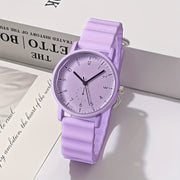 Women's New Jelly Color Round Shell Silicone Strap Quartz Watch