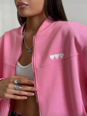 Fashion Embroidery Love Short Jacket