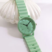 Women's New Jelly Color Round Shell Silicone Strap Quartz Watch