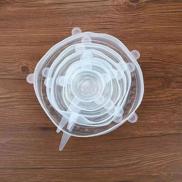 6Pcs Food Silicone Cover Fresh-keeping Dish Stretchy Lid Cap Reusable